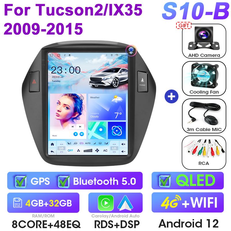9.7" 2 Din Android 12 Car Radio For Hyundai Tucson 2 LM IX35 2009 - 2015 Multimedia Video Player GPS 4G Carplay Auto Stereo RDS