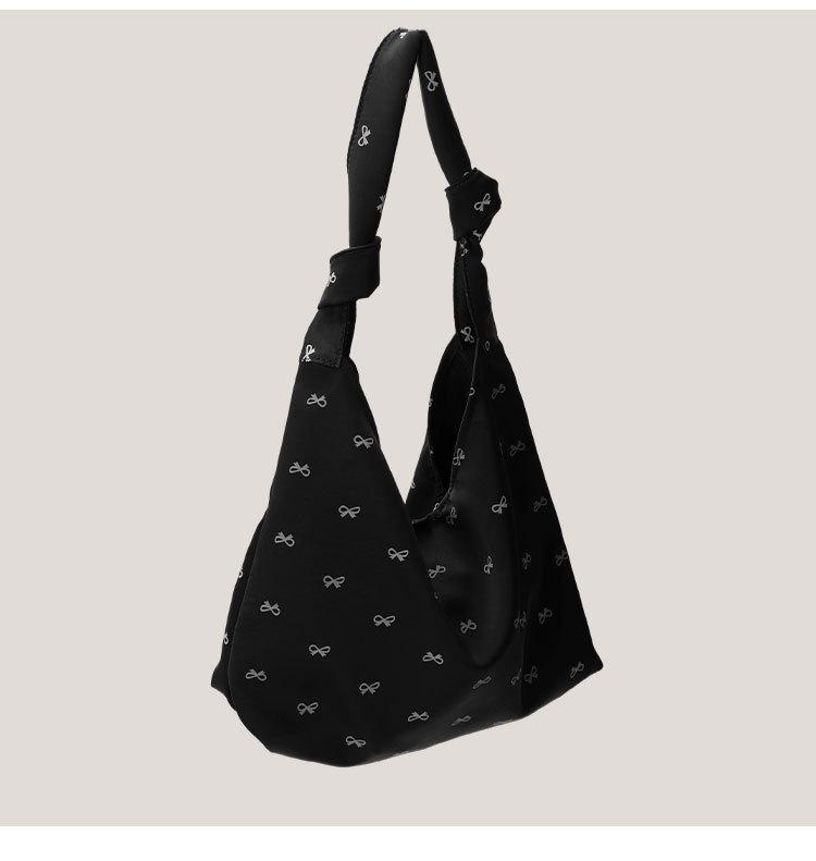 Niche Design Women's Bow Canvas Foldable Tote - 2024 Fashion