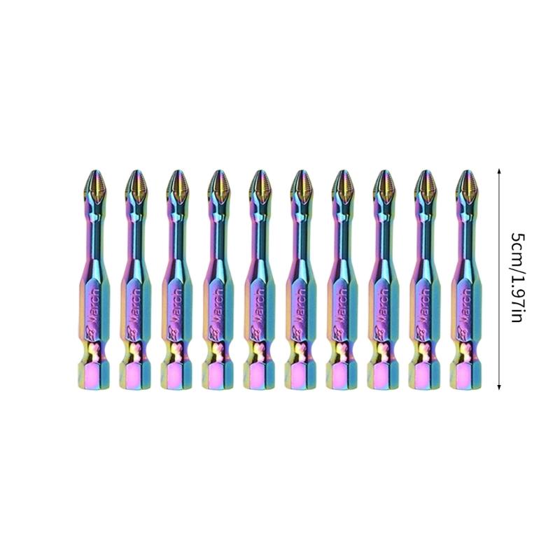 6/10/20Pcs Antislip Screwdriver Bit 1/4inch Hexagonal Shank Magnetic Crossing Screwdriver Bit Set Bit Attachment