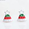 Boucles d'oreilles minimalistes arbre de Noël en époxy: Boucles d'oreilles étoiles à strass d'inspiration japonaise et coréenne pour femmes