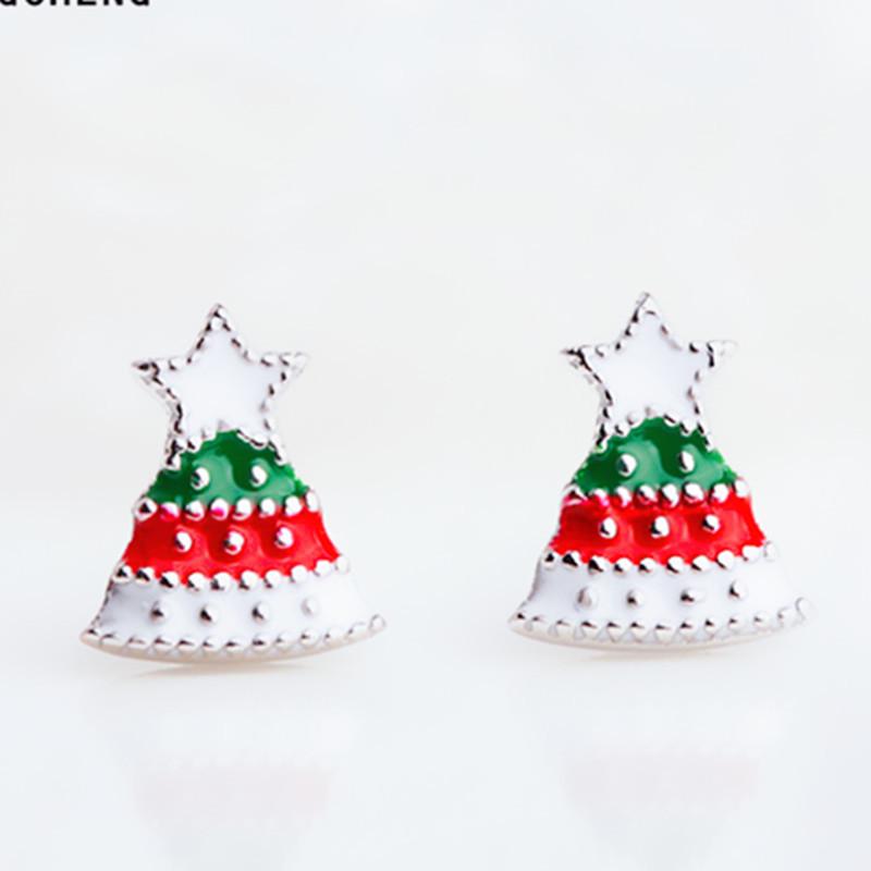 Boucles d'oreilles minimalistes arbre de Noël en époxy: Boucles d'oreilles étoiles à strass d'inspiration japonaise et coréenne pour femmes