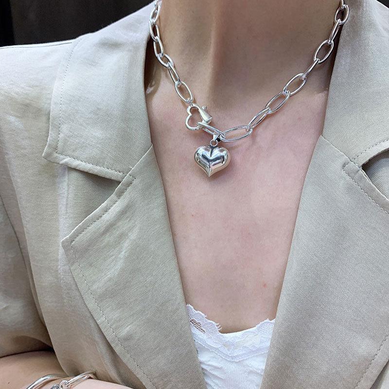 

Браслеты-цепочки из стерлингового серебра 925 пробы, 2023, модные, элегантные, винтажные, в стиле хип-хоп, креативный кулон в виде сердца с любовью, вечерние украшения