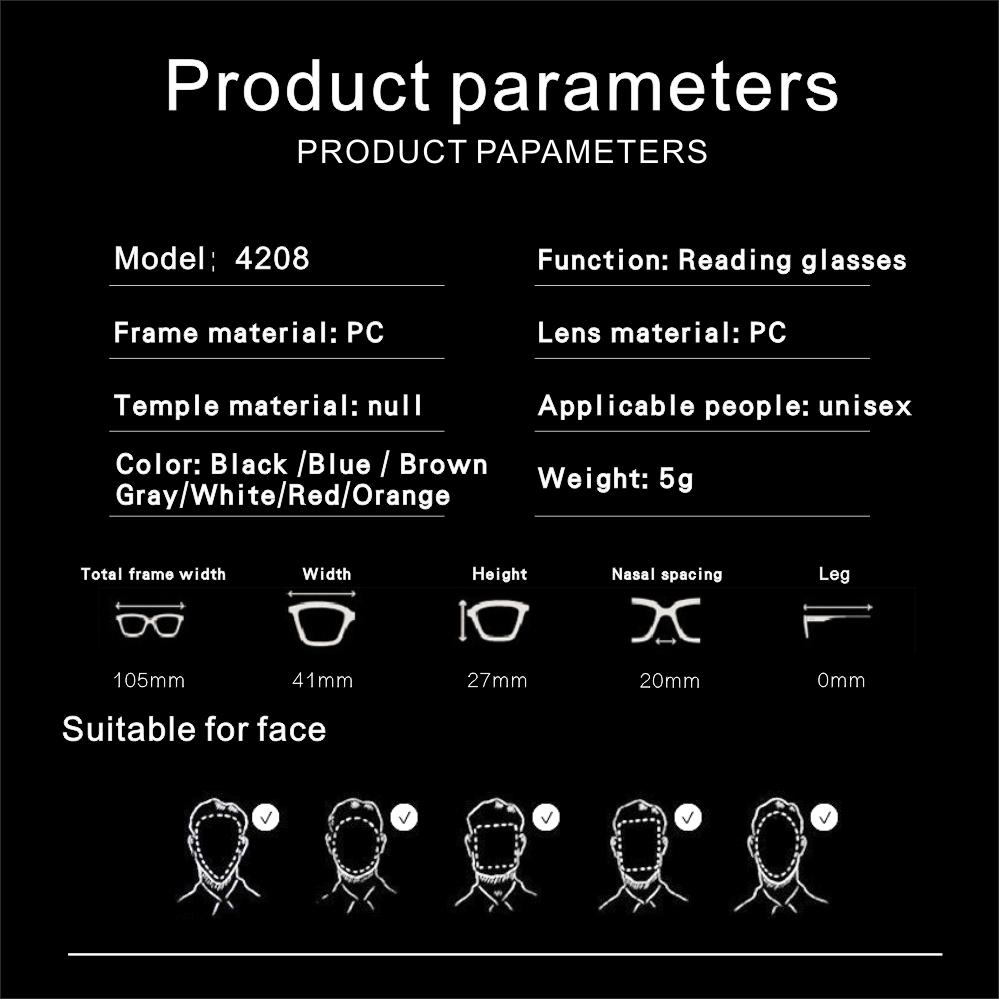 Rolipop Clip Nose Mini Mens Readers Reading Glasses For Women With Case Portable Rimless 1.0 1.5 2.0 2.5 3.0