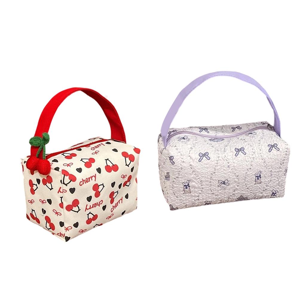 Spacious Bubble Foam Cosmetic Organizer Makeup Pouch with Handle Storage Bag For Travel Essential And Daily Use