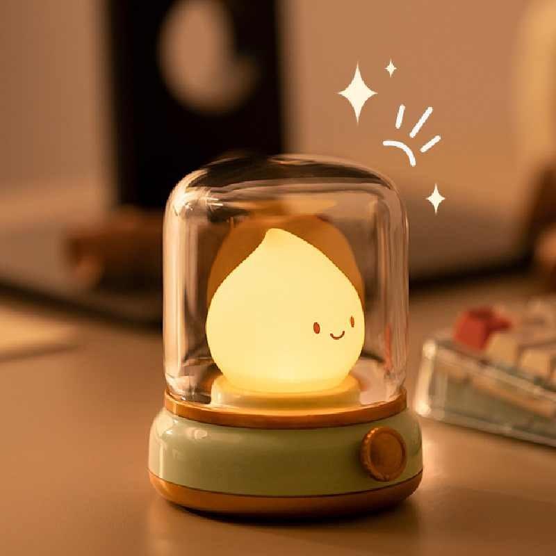 With Night Lamp Flame Shape Cartoon Decorative Led Light Usb Charging Kids Gift