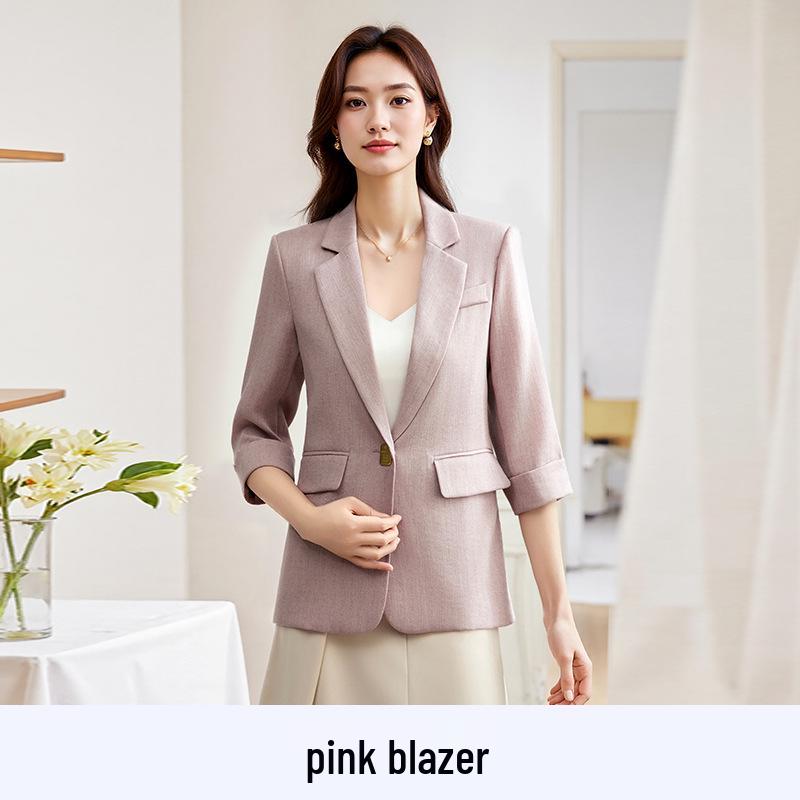 Spring 2025 Women's High-End Formal Suit Jacket - Casual Fashion for Mom