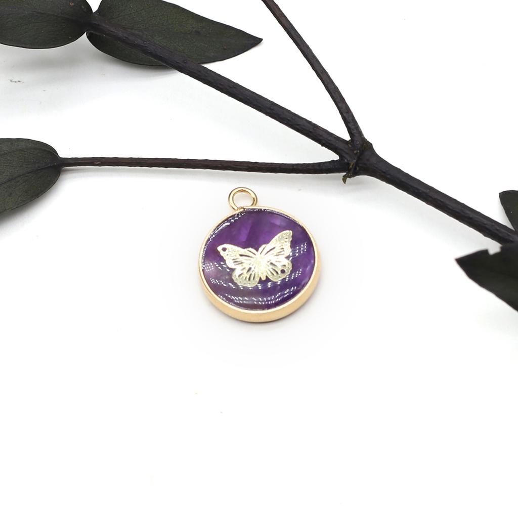 2Pcs Small Pendant Natural Stone Butterfly-Shaped Patter Pendant For Jewelry Making DIY Necklace Earrings Bracelet Accessory