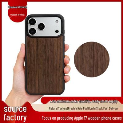 iPhone 17 Pro Max Massief Houten Valbestendige Beschermhoes