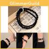 Black Unisex Elegant Beaded Double Circle Bracelet Trendy Retro Artistic Jewelry