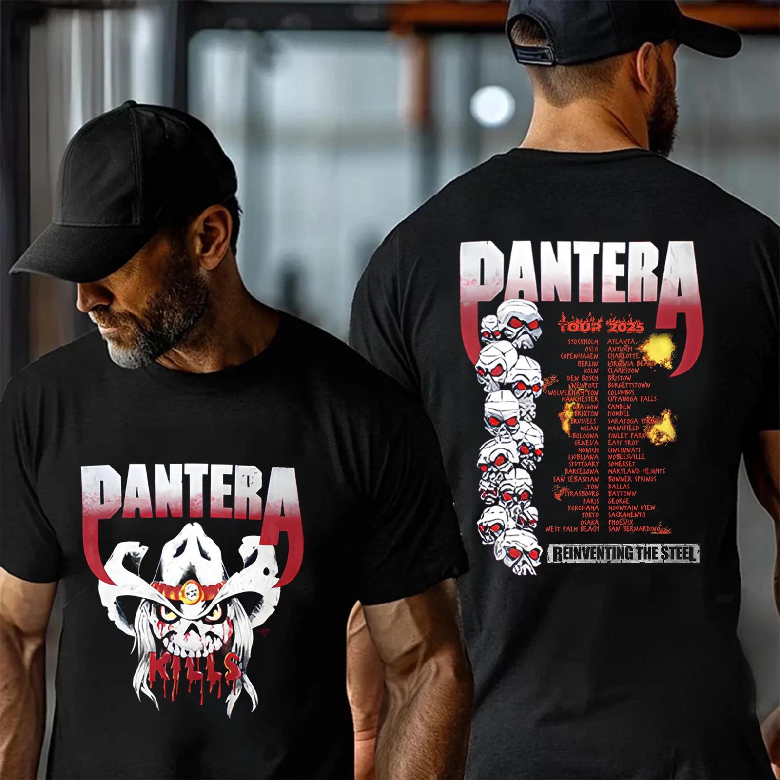 

Pantera Unisex T-Shirt Pantera Band Tour Date 2025 Double-Sided T-Shirt High-end Luxury Is for Both Men and Women Top Y2k 5XL різнокольоровий