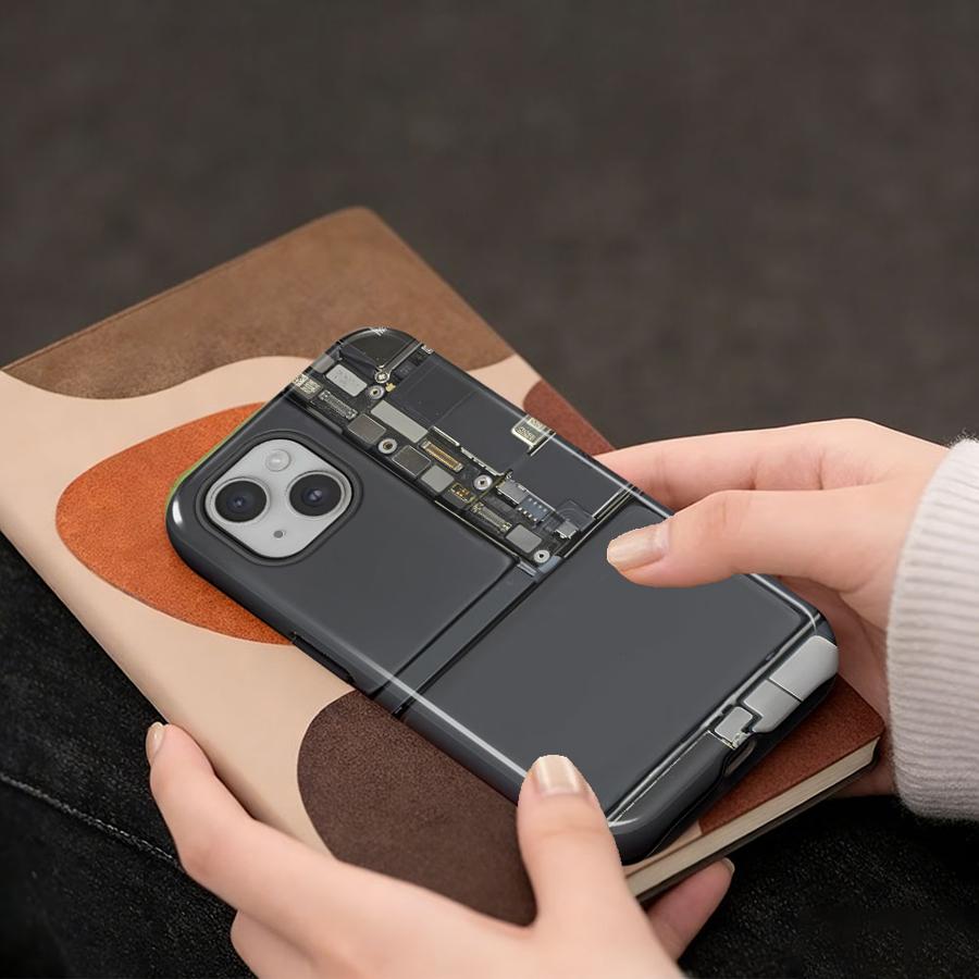 Handyhülle für Apple iPhone 17 Air 11 Plus 16 XS XR 13 14 15 16e 12 Pro Max Weiche Hülle Capa Schaltkreisstrukturdiagramm