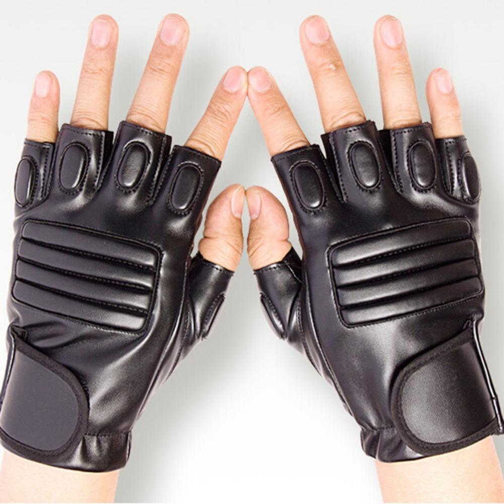 Men's PU half-finger gloves, fitness outdoor sports gloves, imitation leather tactical cycling motorcycle gloves