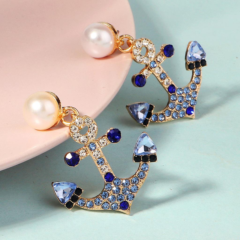 Ocean Theme Earring with Rhinestone Female Hypo-allergenic Lightweight Ornaments Gifts for Mom Wife Girlfriend