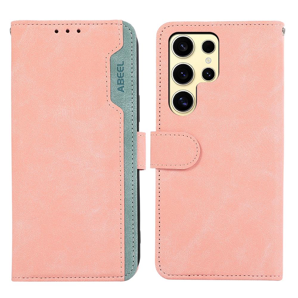 ABEEL For Samsung Galaxy S21 Ultra 5G Phone Case Color Matching RFID Blocking Wallet Leather Cover