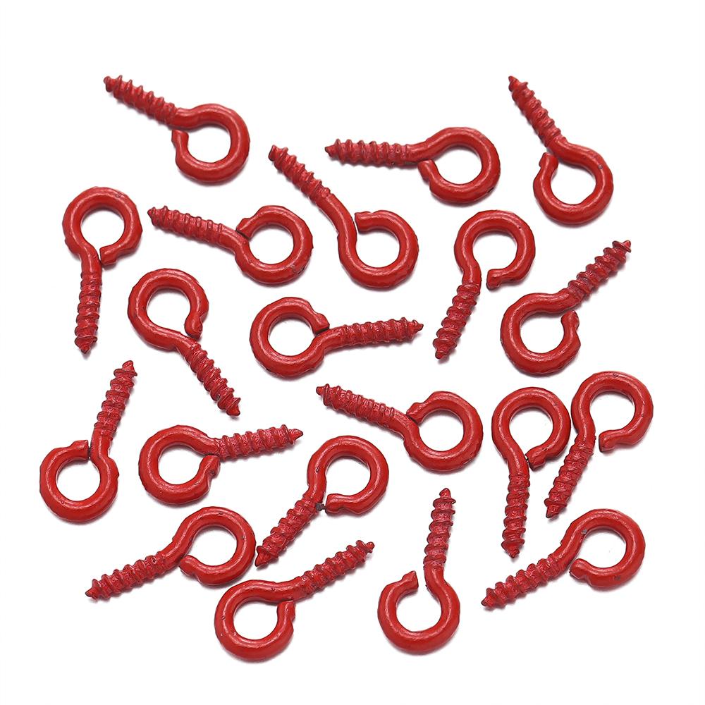 

100pcs Colorful Small Tiny Eye Pins Eyepins Hooks Eyelets Screw Threaded Clasps Hooks Supplies For Jewelry Findings Supplies 4 x 8mm красный