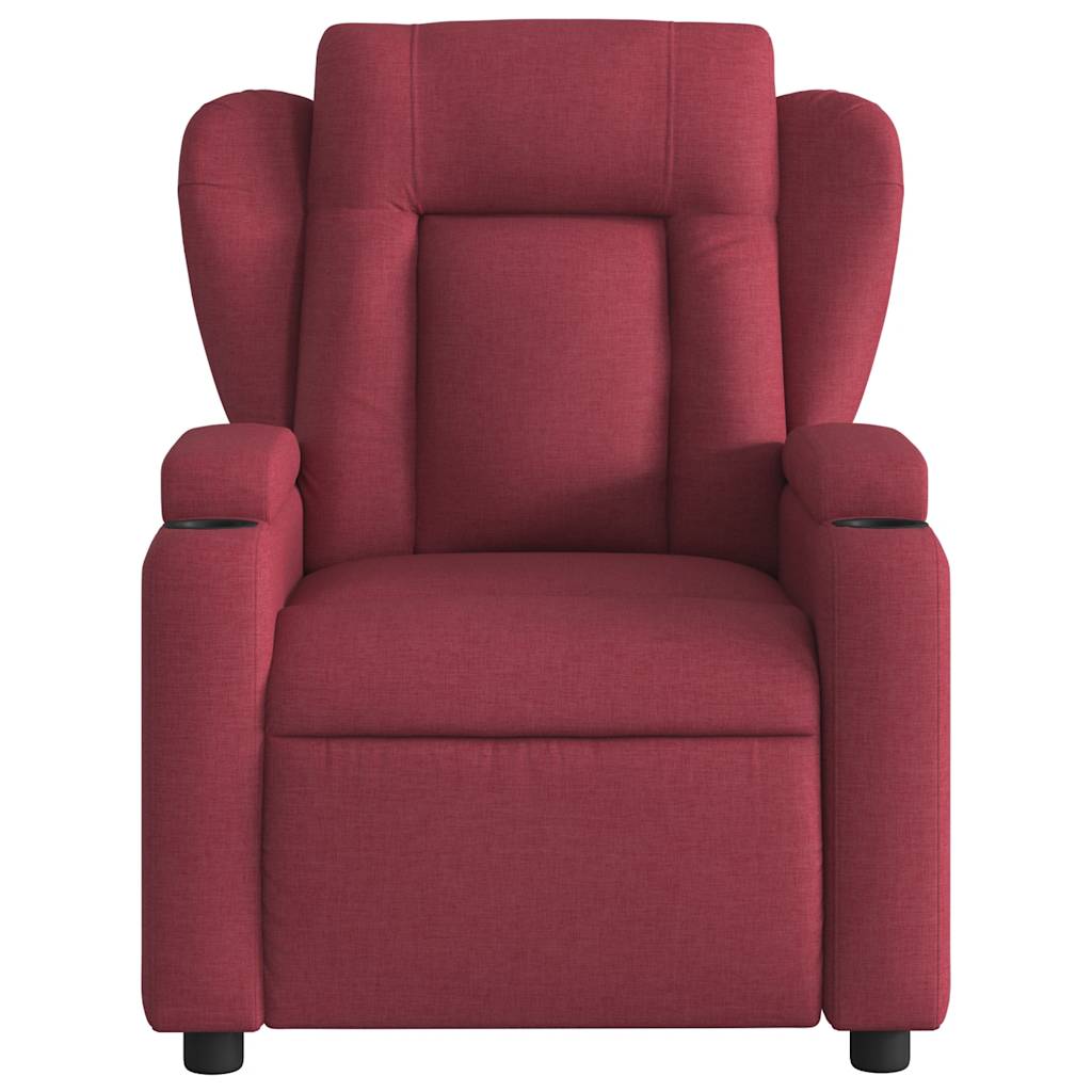 Electric Recliner Chair Wine Red Fabric
