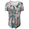 Women's Short Sleeve Tunic Loose Tops Casual Plus Size Tops Pleated Tunic Button Casual Summer Floral Tie Tops For Women