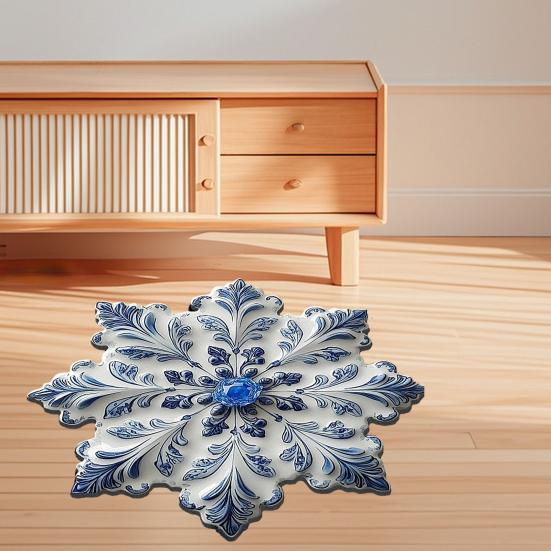 Floral Plush Floor Mat 3D Visual Flower Shaped Floor Rug Mat for Bathroom Quick-Drying Non-Slip Absorbent