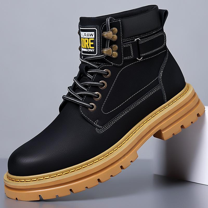 Модные зимние ботинки из натуральной кожи мужские ботинки 2024 года в британском стиле — фото 6