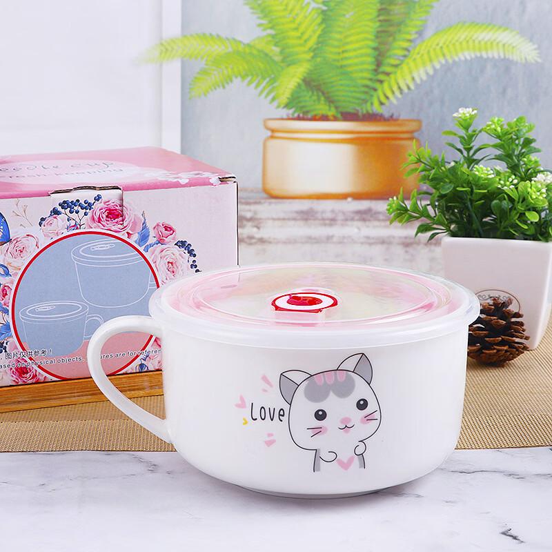 ZISIZ Large Capacity Cartoon Ceramic Noodle Bowl