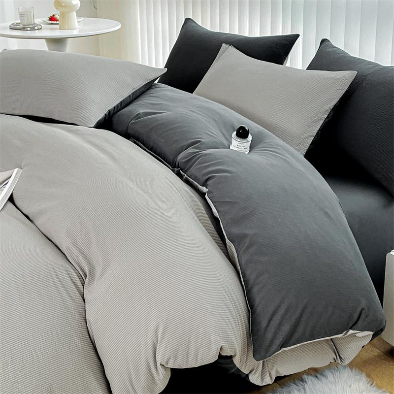Bubble Cotton Bedding Set - Soft & Breathable Bedroom Set - Includes 1 Duvet Cover, 1 Flat Sheet, 2 Pillowcases