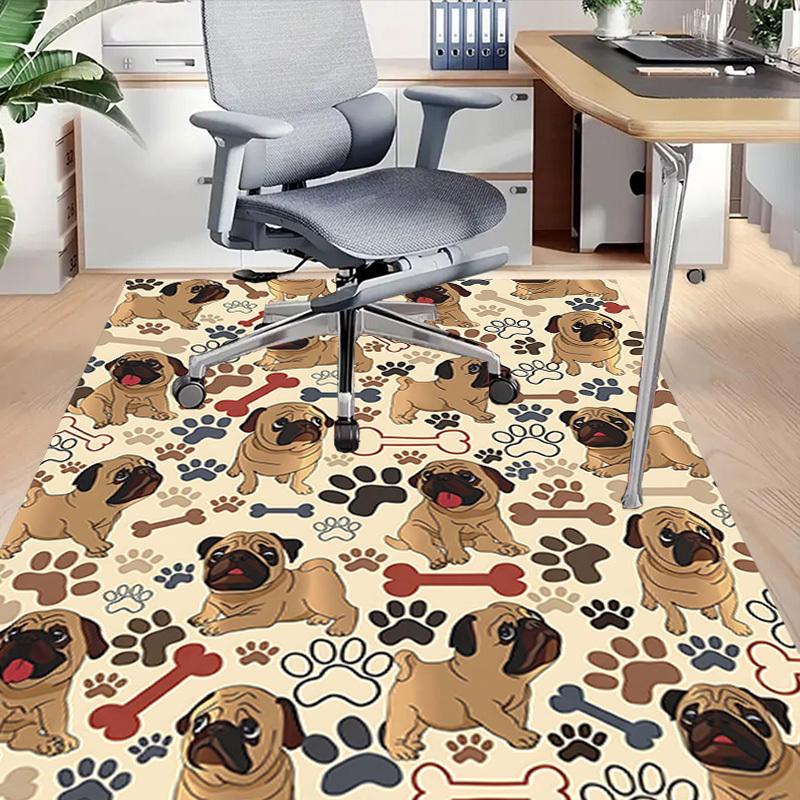 1 Stück Mops Knochen Extra Groß Rutschfester Teppich, Büro, Familie, Schlafzimmer, Studio - Großer TeppichJ0404