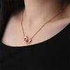 Charm Jewelry Rose Gold and Silver Cufflinks Love Eternal Infinite Interlocking Round Neck Necklace Charm