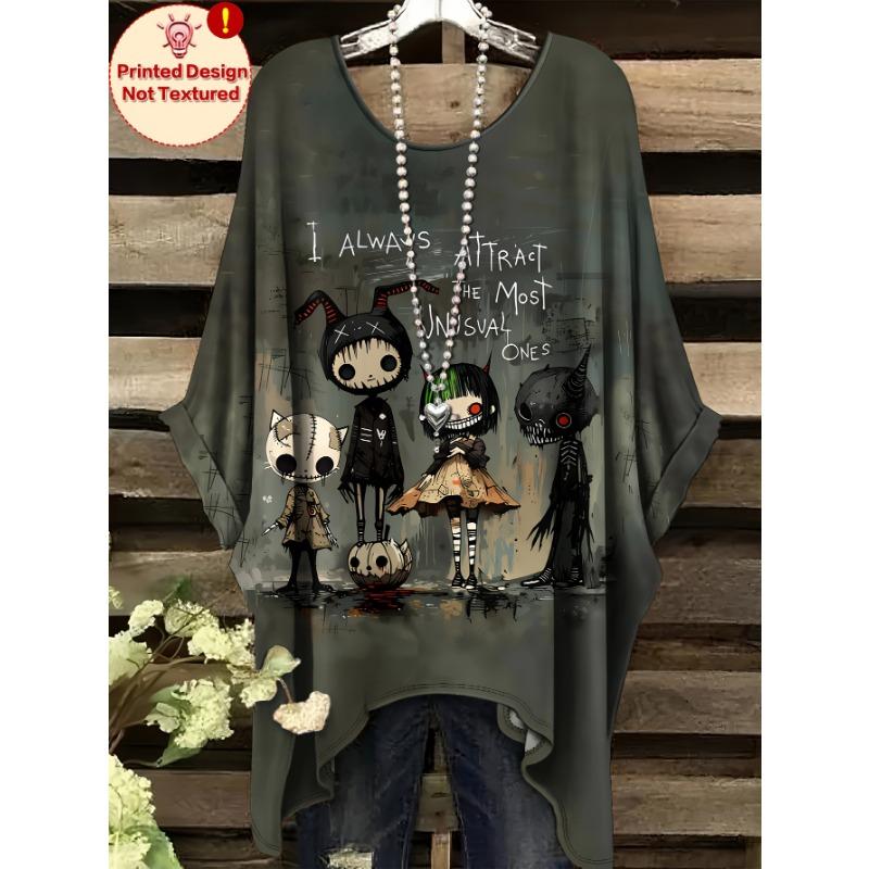 Pattern Printed Short Sleeved Daily Commuting Women s Plus Size Clothing, No Accessories 1XL