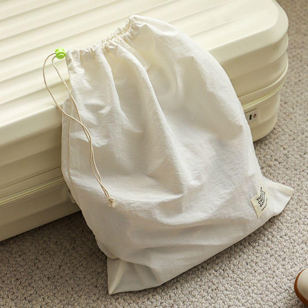 1pc New Drawstring Storage Bag Waterproof Large Capacity Pouch Bag Dopamine Color Nylon Lazy Toiletries Bag