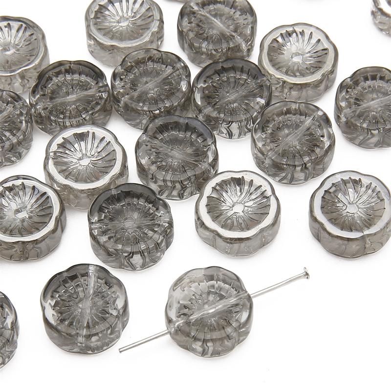 

10 шт. хрустальные стеклянные бусины свободные проставки гавайские цветочные бусины для изготовления ювелирных изделий DIY браслет ожерелье серый