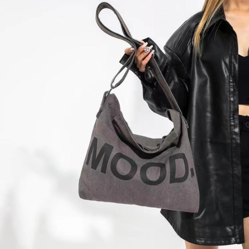 Canvas bag women's shoulder messenger bag cloth bag college students class literature and art simple large capacity