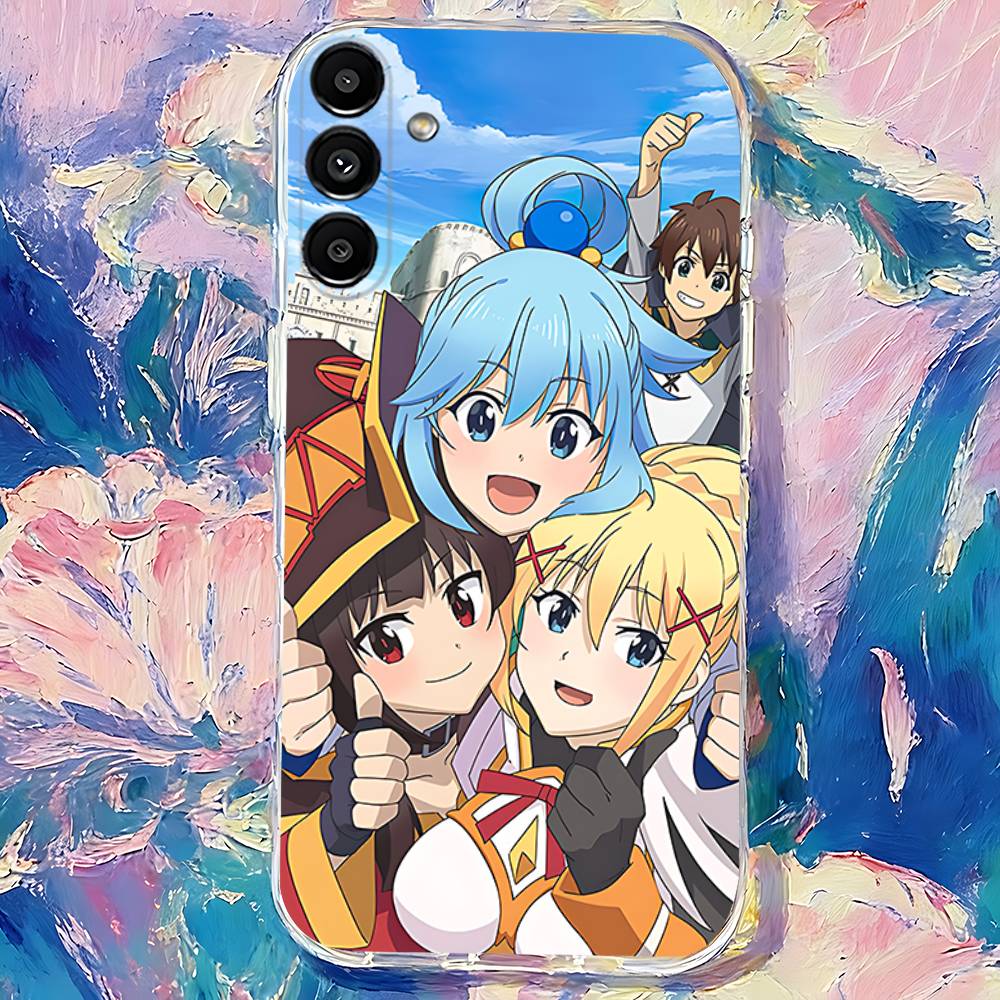 Megumin Anime K-KonoSubaS Phone Case For Samsung S24,S25,S30,S23,S21,S22,S20,S10,5G,FE,lite,PIus,Ultra Clear Transparent Cover
