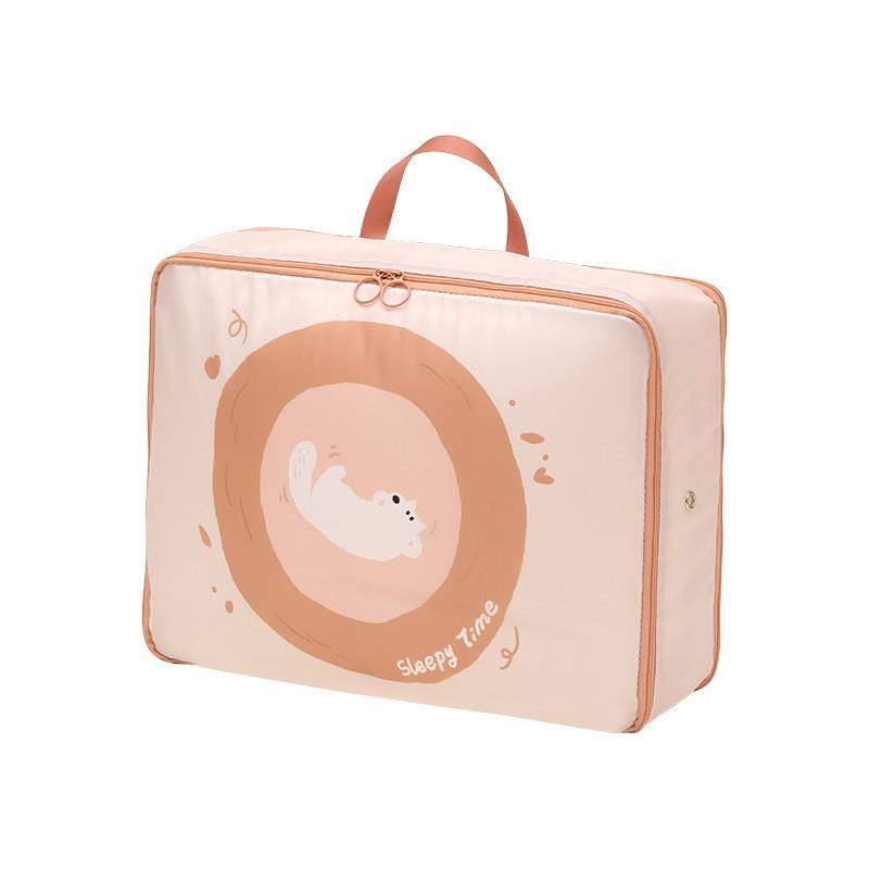 Cotton Quilt Storage Bag With Sealing Closure For Bedroom Organization And Travel Use