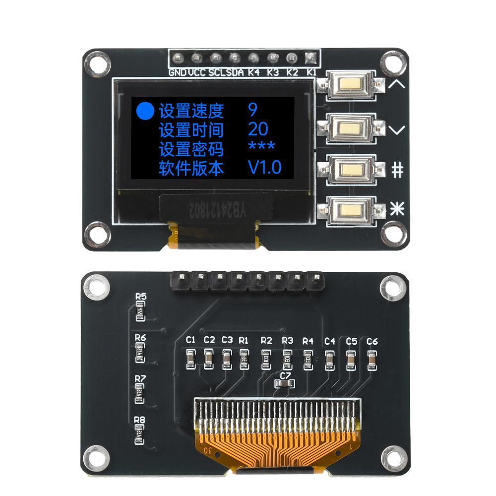0.96 inch OLED Display IIC White/Blue 12864 4 Buttons Display SSD1306 SSD1315 OLED I2C Display Screen Board for Arduino
