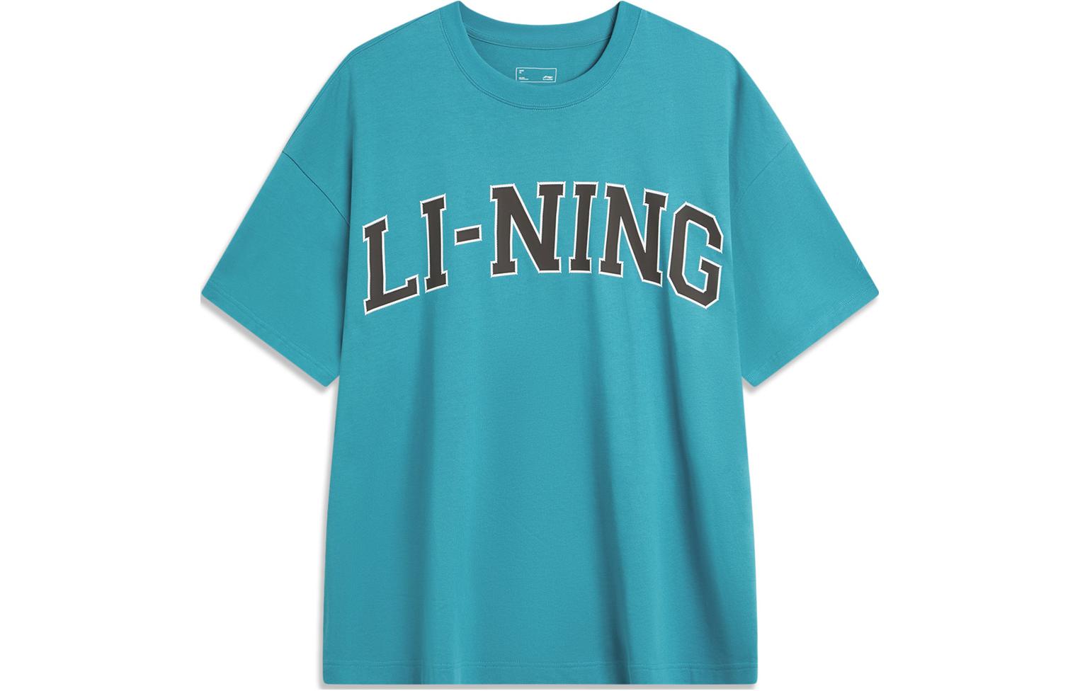 Li Ning Sports Fashion Collection T Shirt Unisex Reef Cyan AHSU653-7 L