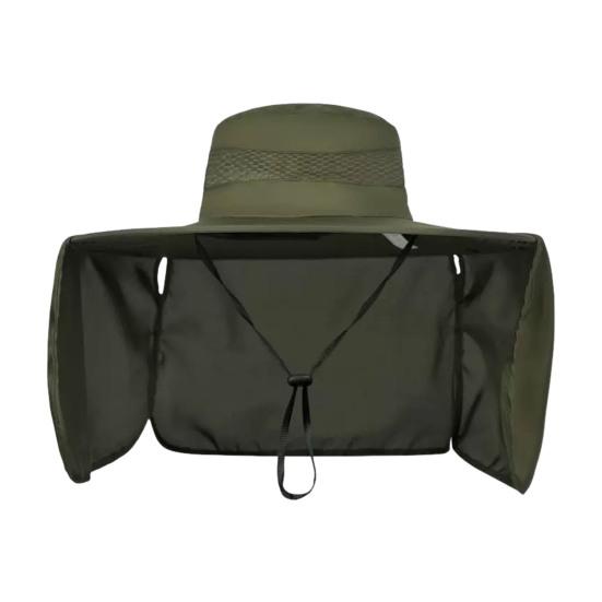 Unisex Summer Sun Hat Outdoor Sun Protection Cap with Neck Flap Breathable Large Brim Hat for Hiking Traveling Fishing