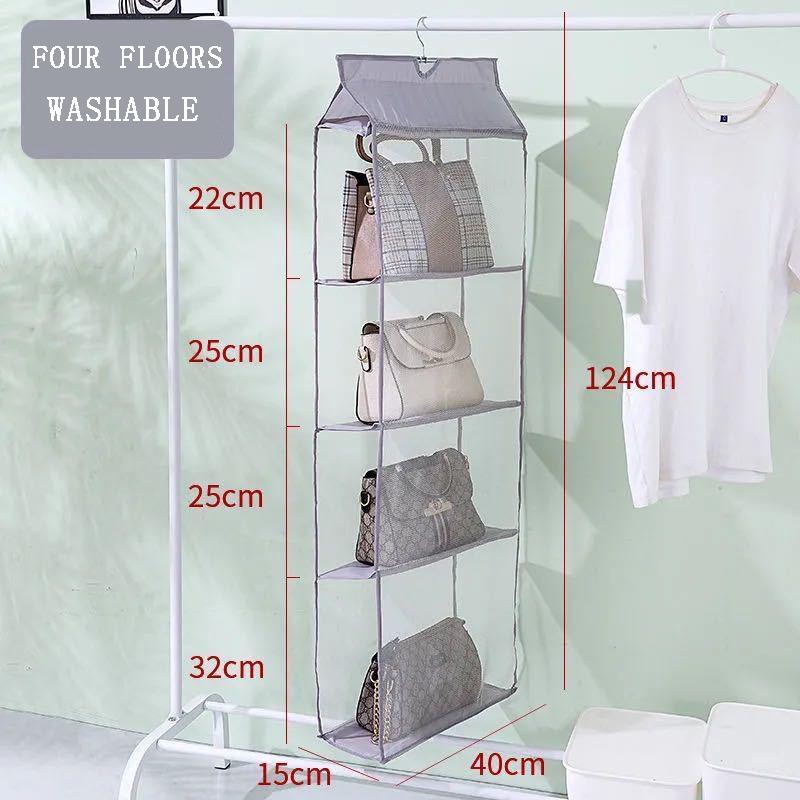 Bag Storage Hanging Bag Wall Hanging Fabric Dustproof Household Wardrobe Clothes Kitchen Storage Bag Storage Shelf