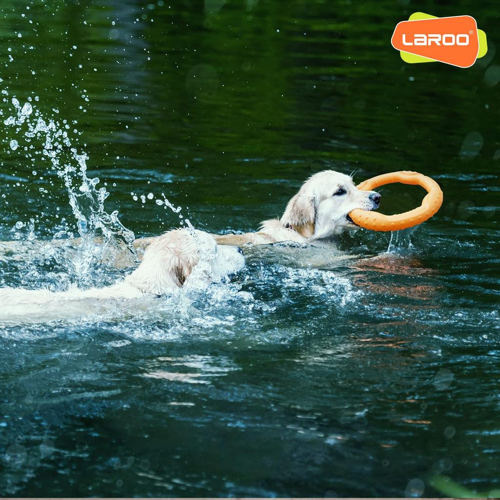 LaRoo Teddy Dog Dental Durable Chew Toy for Small 18cm Round Stress Reliever To Medium Floating Training Toy for Pets Toy, Dogs, Frisbee, (Small