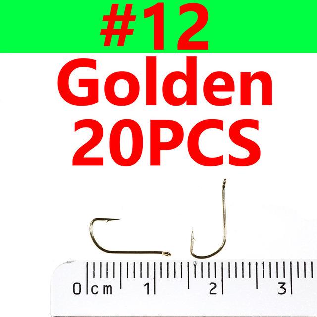 Cheap Bimoo 20PCS Fine Wire Dry Fly Hook Golden Red Color Fly Tying