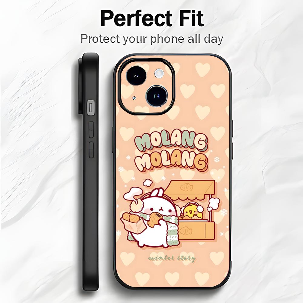 

Cute Soft Mascot M-Molang Phone Case Phone Case Soft Packaging Lightweight For iPhone17 16 15 14 13ProMax iphone12promax