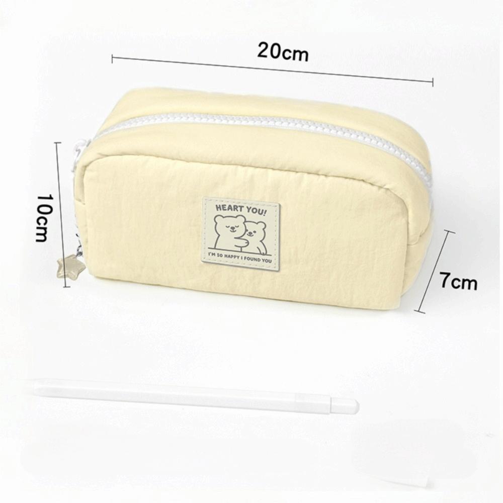 New Solid Color Pen Bag Large Capacity Cartoon Pencil Pouch Gift with Star Pendant Stationery Organizer School Office