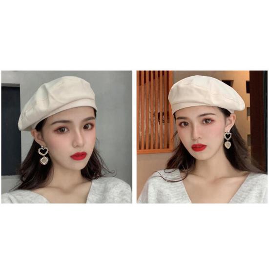 Fashion Woman Solid Color Girl Beret Beanie Cap Painter Summer Spring Sun Hat