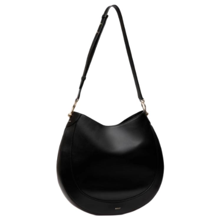 Bally Logo Adjustable Shoulder Strap Leather Handheld Crossbody Shoulder Bag Medium Women bags Black 6310794