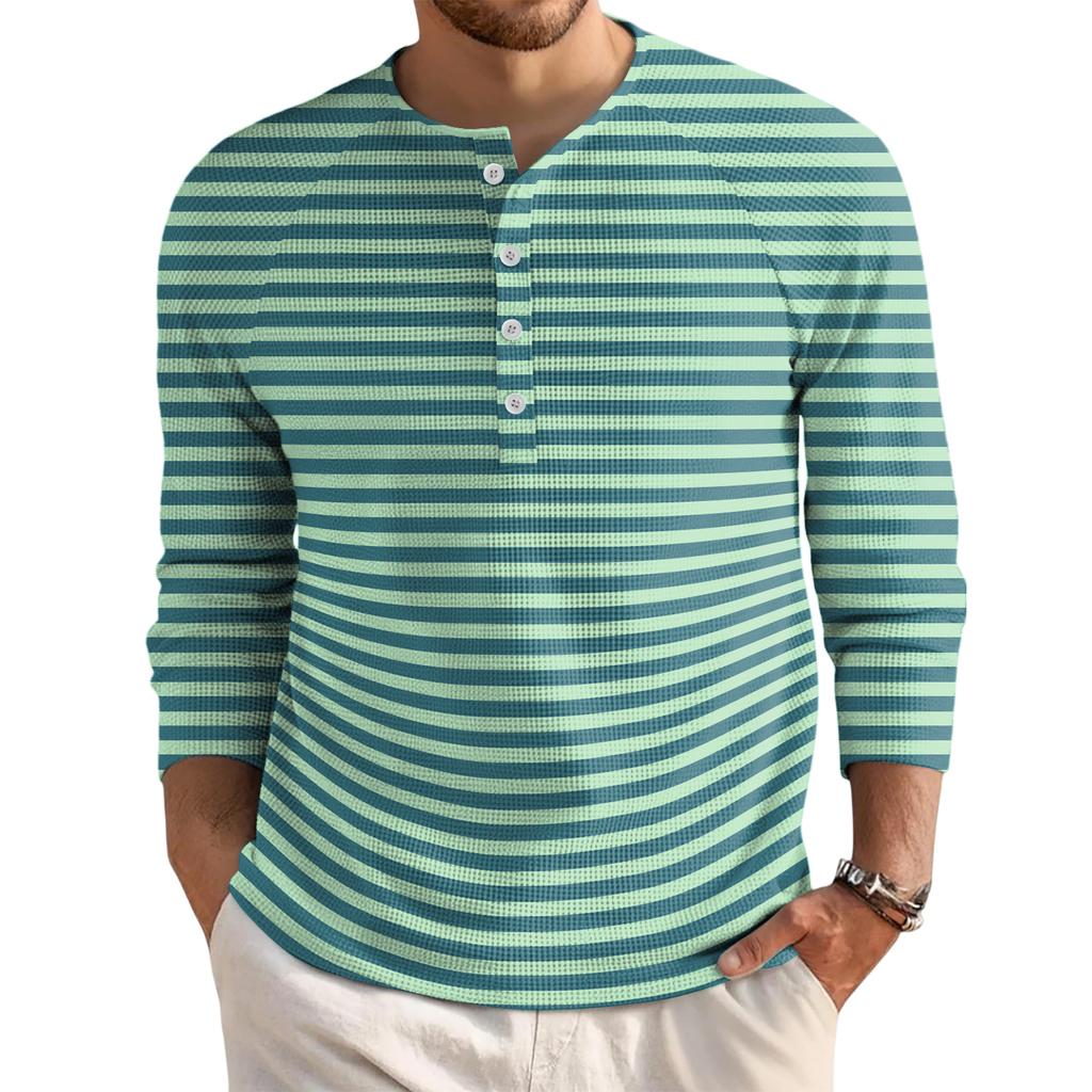 Men's Loose Casual Button Down Collar Long Sleeve Top