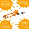 pBone Plastic Trombone for Children and Beginners (Orange)