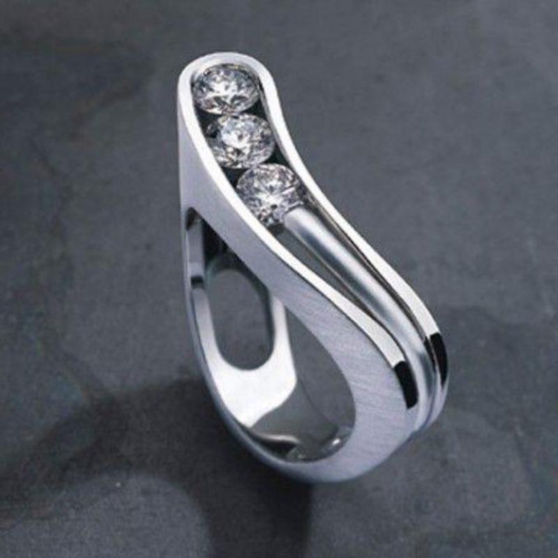 Couple Ring European and American Jewelry Geometric Zircon Engagement Ring
