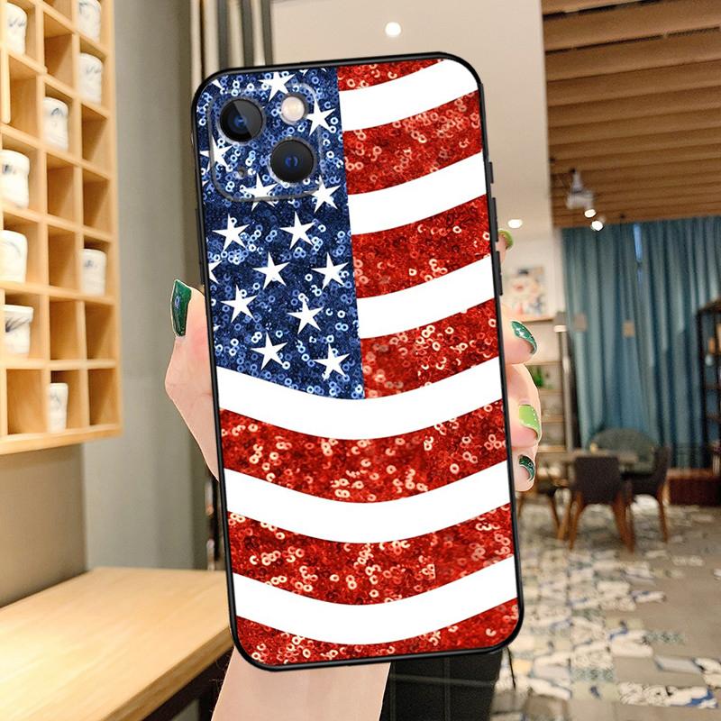 America USA Flag Cover For iPhone 14 15 16 Pro Max XS XR X Case For iPhone 11 12 13 Pro Max Mini Plus