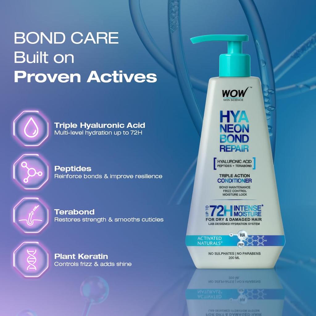 WOW Skin Science HyaNeon Bond Repair Hyaluronic Conditioner for Dry & Damaged Hair 200ml