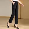 Paosite Women's Elastic Waist Straight Leg Casual Pants