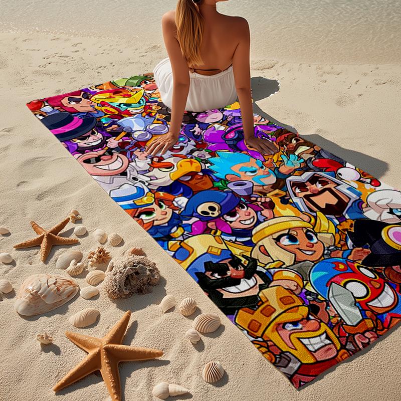 Game Brawl Adventure Heroes Beach Towel, Super Soft Microfiber, Gift for Her/Him, Birthday, for Pool, Beach, Travel, Home Decor Fan Gifts